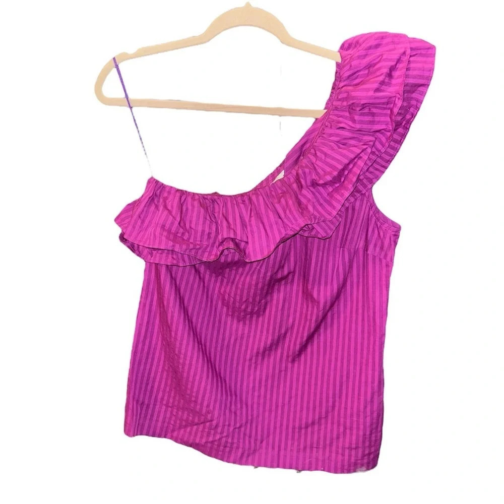 Trina Turk Mayreau Off One shoulder Ruffle Blouse Medium